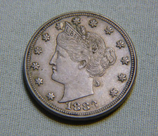 1883 Liberty Head Nickel, V Nickel - AU Choice Details / Toning - Lot 842