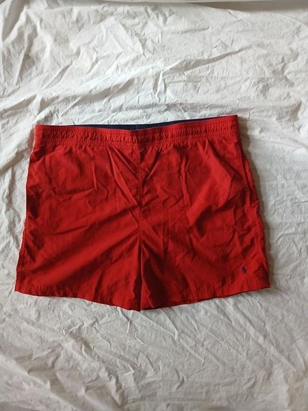 Men Polo Jeans Shorts Red Nylon L