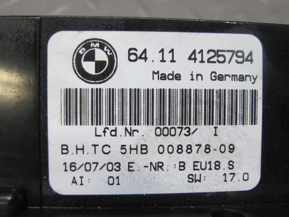 01-06 宝马 E46 330ci 空调加热器气候控制开关面板 4125794 原始设备制造商 — 第 3/4 张图片