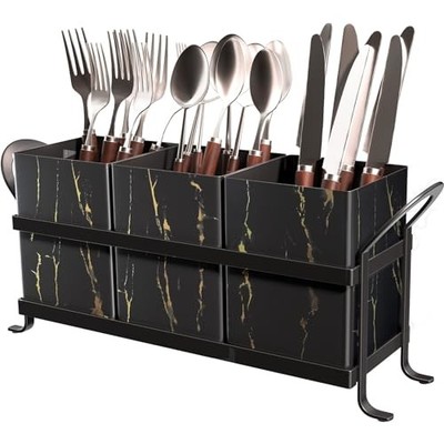 Classic Farmhouse Kitchen Organizer - Exquisite Black Gold Marble Black Gold