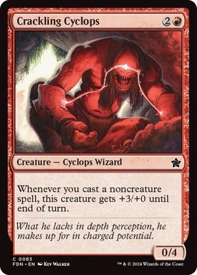 MTG - Crackling Cyclops - NM - Foundations (FDN) - 83