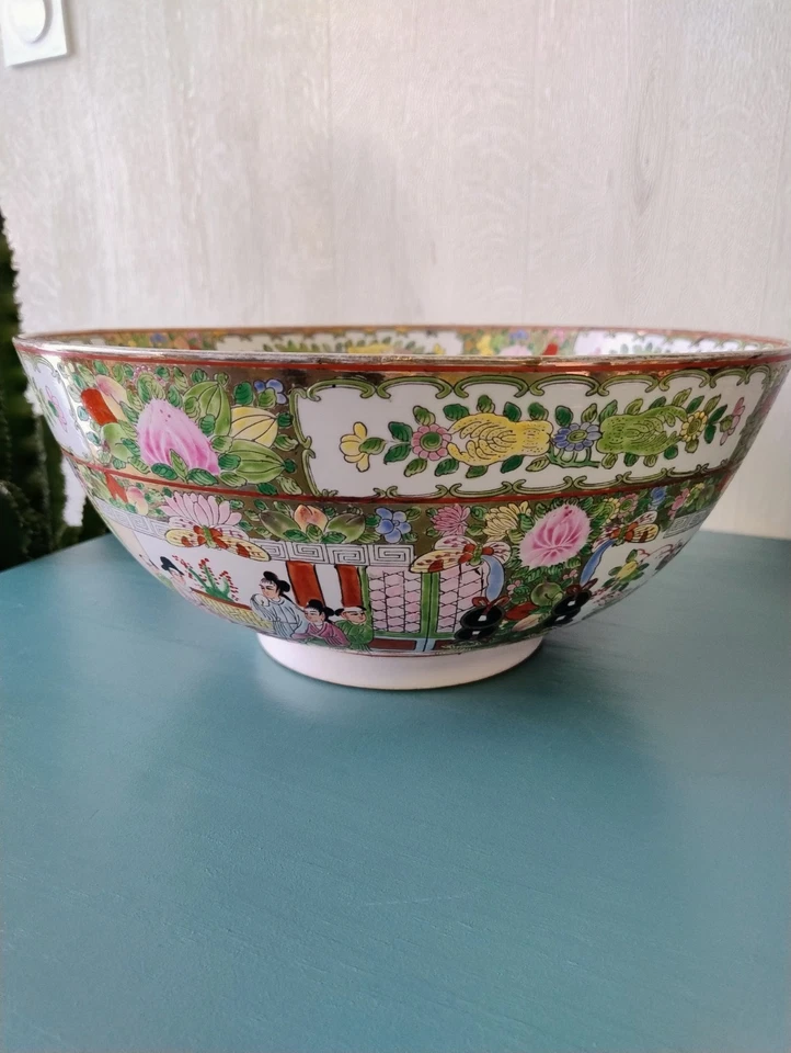 Grande coupe porcelaine Chinoise - Famille Rose  - Photo 2/4