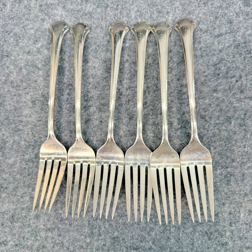 Towle Chippendale Sterling Flatware Set Of 6 Salad Forks w/B Monogram