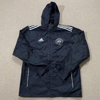 Adidas Jacke Herren Medium Schwarz Regen Windbreaker Dänemark Fußball