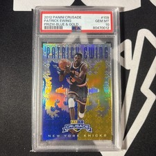 2012 Panini Crusade Patrick Ewing Prizm Blue Gold GEM MT 10