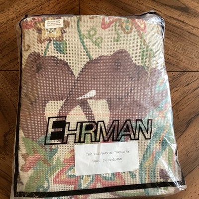 EHRMAN Needlepoint Tapestry Kit TWO ELEPHANTS.  New.  Appleton Wool.  Free Ship.