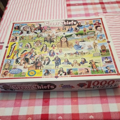 RETIRED.White Mountain.2001 Great Chiefs Native American Indians 1000pc Complete