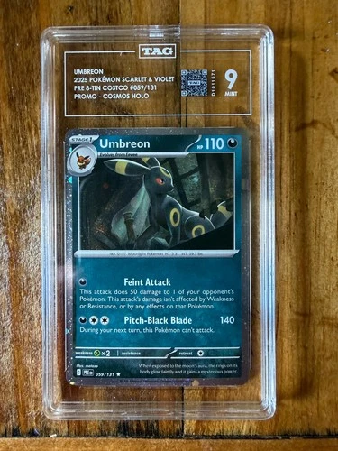 New ListingPOKEMON TCG - PRISMATIC EVOLUTIONS - UMBREON 059/131 COSMOS HOLO - TAG 9 - 1