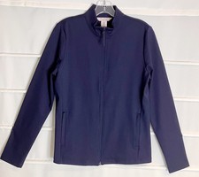 Tommy Bahama Everyday Living Navy Stretch Polyester Zip Front LS Jacket M NWOTS 