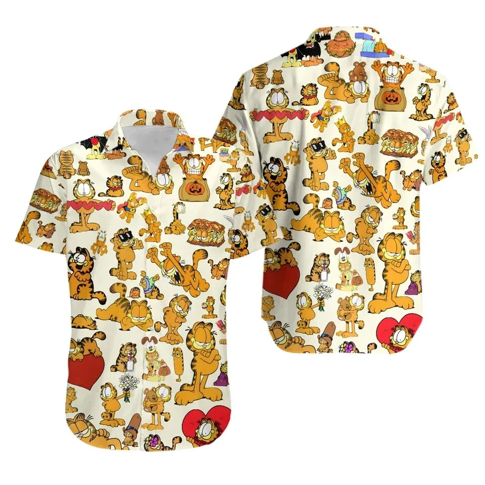 Garfield Hawaiian Button Down Shirt