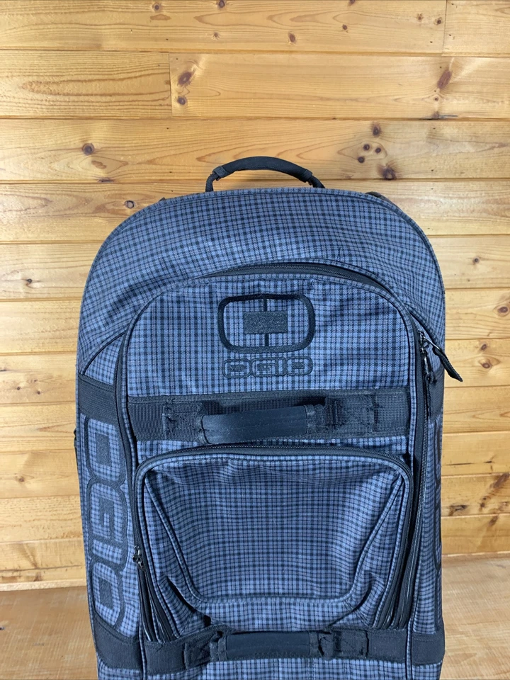 Bolsa de viaje OGIO azul gris a cuadros equipaje 28" con ruedas lona expandible Foto 4 de 4