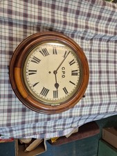 Antique G.P.O Fusee Wall Clock 12-inch Dial Clock 