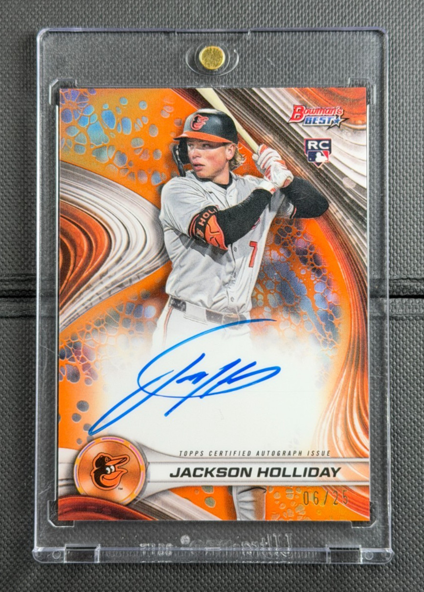 2024 Bowman's Best Jackson Holliday Orange Refractor #/25 On Card Auto B24-JH RC