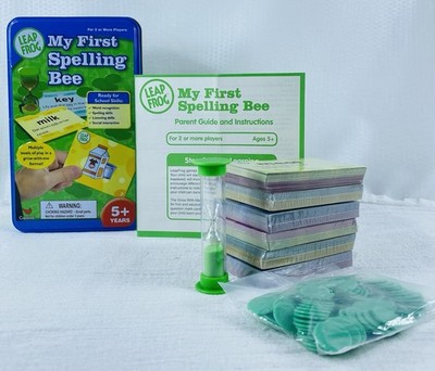 LEAP FROG ''My First Spelling Bee'' w/Blue Storage Tin 200 of 240 Cards Are Sealed