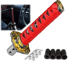 EZAUTO WRAP 15cm Red Black Shift Knob Samurai Sword Alloy Katana with Adapter