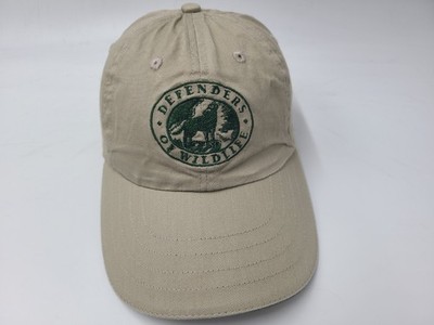 Defenders of Wildlife Wolf Adjustable (Fits Small) Hat Cap Conservation Beige