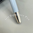 Bid Now MB Meisterstuck 163 Light Blue/Silver Trim w/ Leather Fountain Pen Case — photo 6