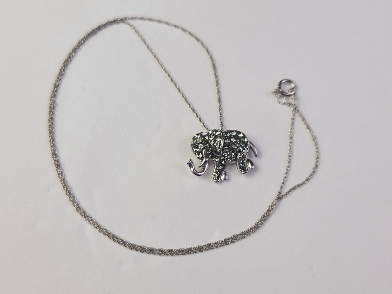 Sterling 925 Solid Silver Crystal Iced Elephant P… - image 9