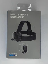 Genuine GoPro Head Strap + QuickClip for All GoPro Hero 12 11 10 9 8 7 6 5 black