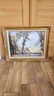 Salisbury Cathedral von John Constable Kunstdruck Gold vergoldeter Rahmen