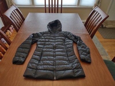 Eddie Bauer Jacket Women's Small Black Luna Peak Down Parka EB 550 Long Hooded