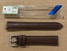 20mm Hadley Roma Genuine Self-Lined Leather Long Length Watch Band Strap - Brown