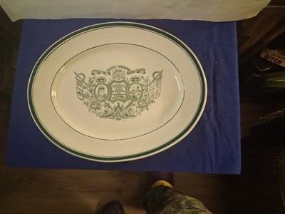 Antique Platter, 14.25''. Coronation Of King Edward VII-Queen Alexandra.  1902.