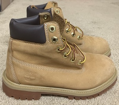 Timberland Premium 6-Inch Waterproof Boot 12909M Wheat Nubuck JUNIOR SIZE 4