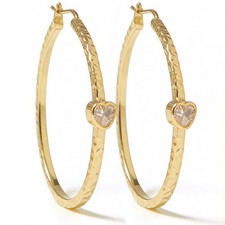 14K Gold Hoop Earrings for Women Large Interlaced Engraving Design 35mm 40mm