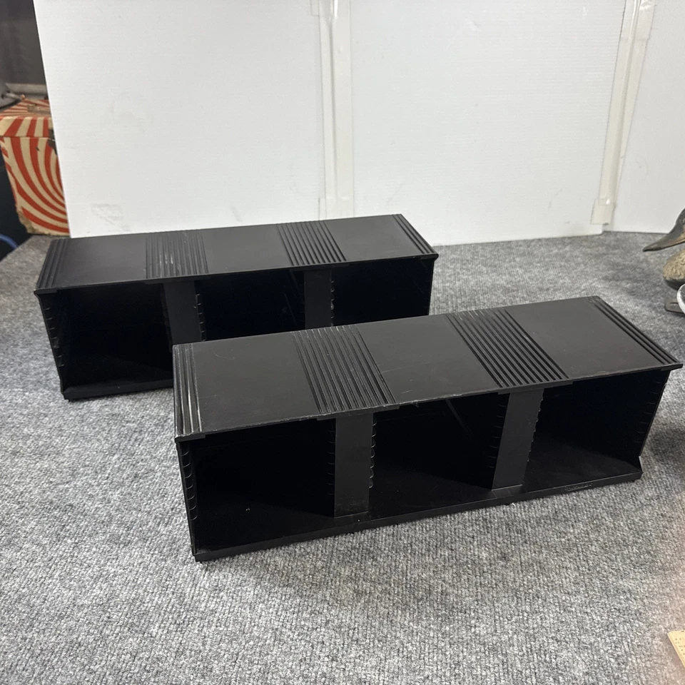 (2) Vintage Case Logic 30 CD Storage Box Organizer Stack or Wall Mount Black - Image 2 of 4