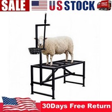   600LBS Goat Milking Stand with Feed Bin, 47" Adjustable Goat Milking Platform