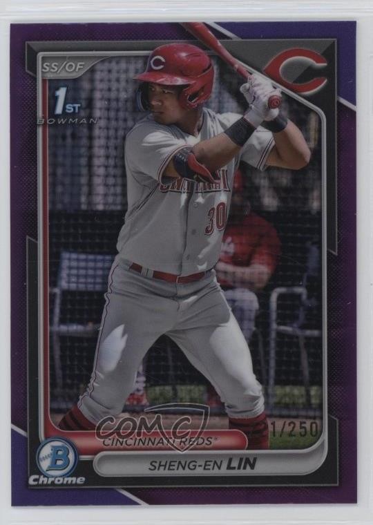 2024 Bowman Chrome Prospects Purple Refractor 21/250 Sheng-En Lin #BCP-155 10no