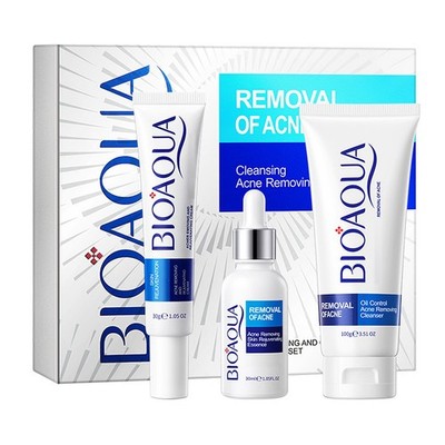 Bioaqua Removal Acne 3in1 Set Oil Control Cleanser Cream Oil 30g+100g+30ml (Box)