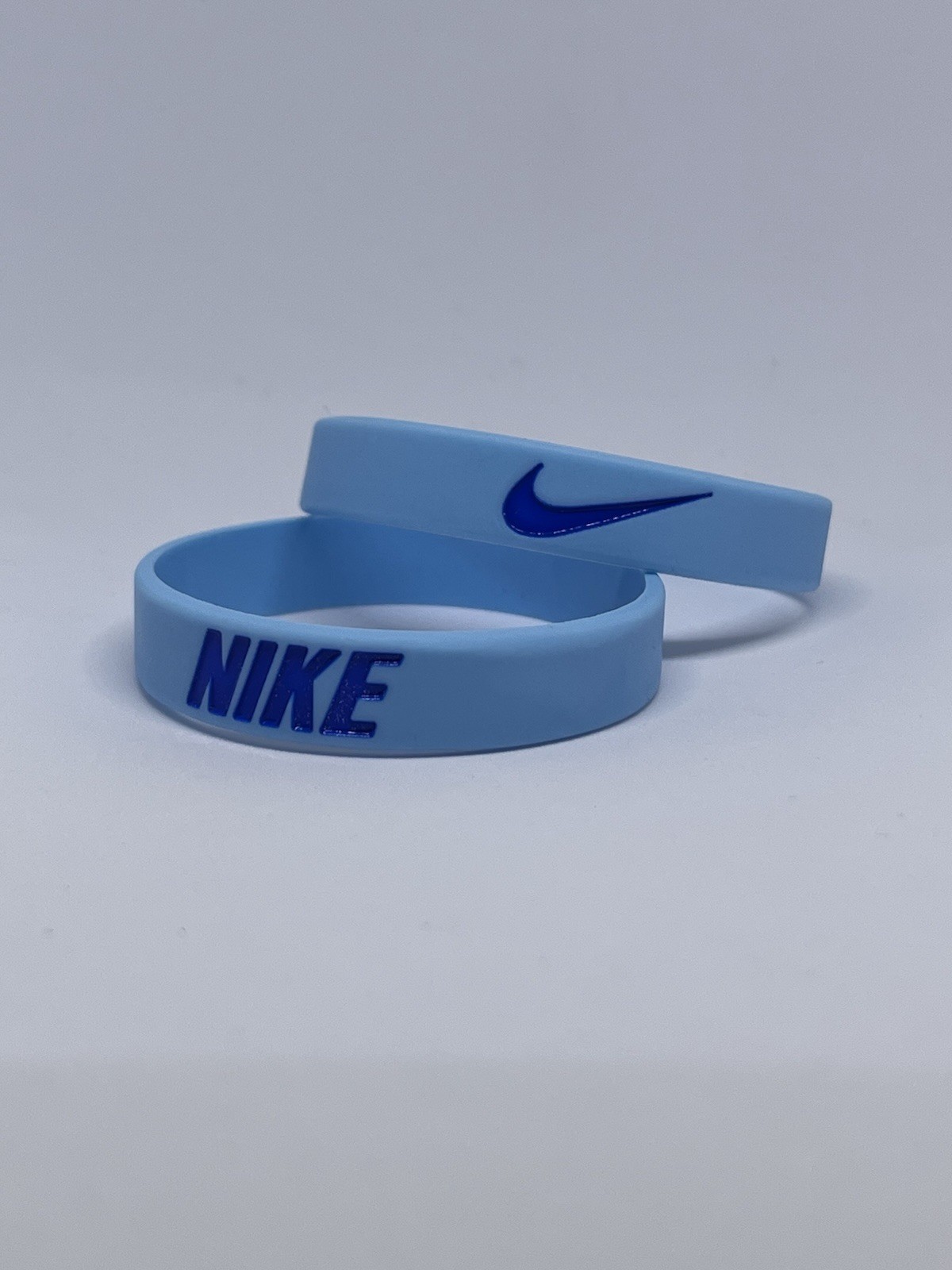 2 Nike Silicone Wristband Bracelet / Blue With Blue