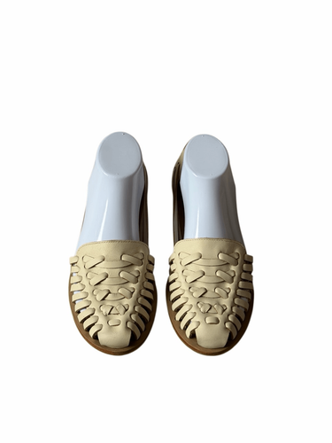 Anthropologie Nisolo Sandals Flats Huarache Woven Leather Boho Cream 8 - Picture 3 of 10