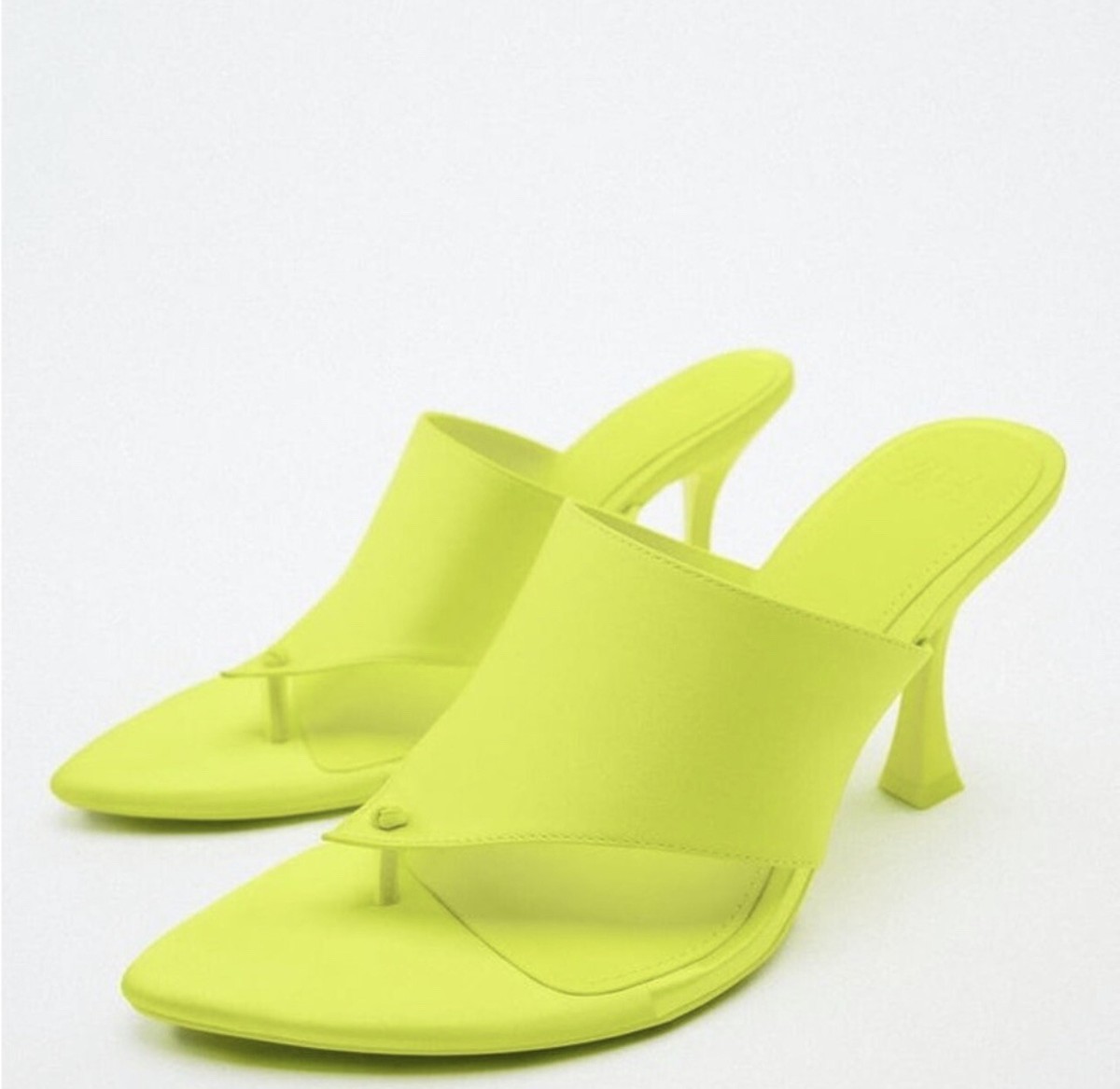 安心★関税込み★ZARA★SATIN-EFFECT HIGH-HEEL SANDALS Zara Satin Effect High Heel Lemon Sandals US Size 8 NWT | eBay