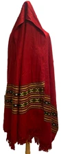 Long Ethnic  Woven Shawl Wool Blend.