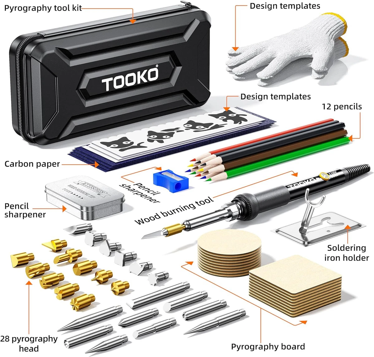 Pyrography Wood Burning Kit Professional Wood Burner Tool 30 Woodburning  Pen Tips