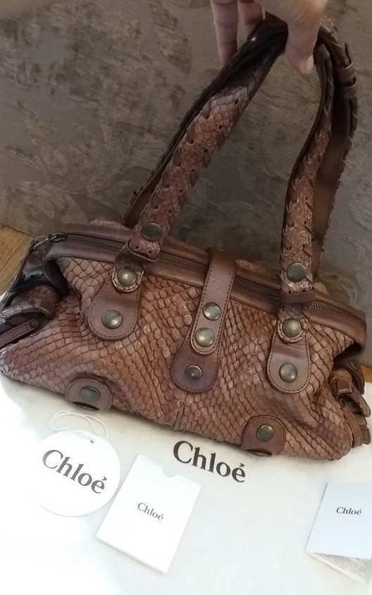 Genuine Chloe Anaconda Skin Silverado Tote Hand/ Shoulder Bag ~ Pre-loved image 8