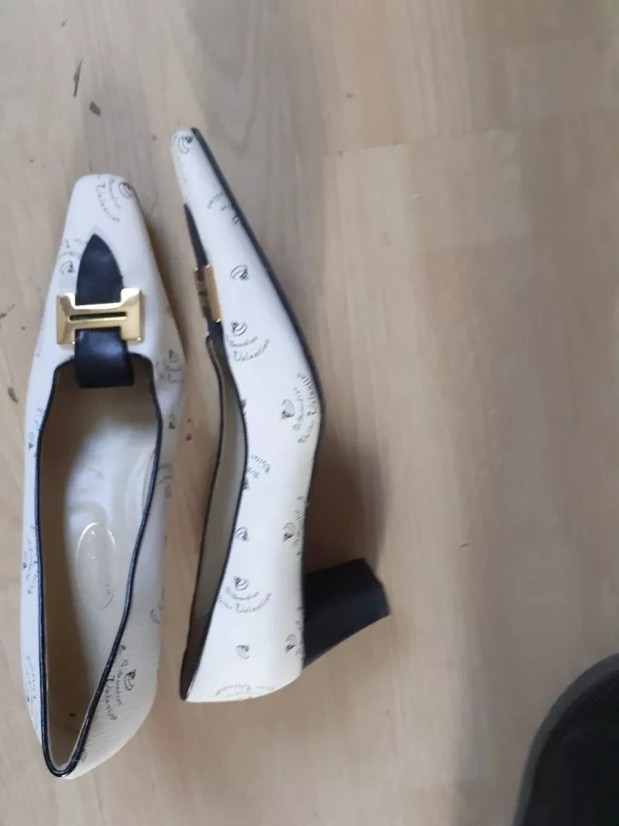 Di Berardino Walter Valentino White Black Italian Patent Leather