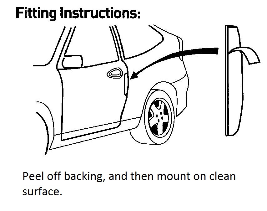 4 x CLEAR / TRANSPARENT, Car Door Protectors / Guards Strips. FRONT