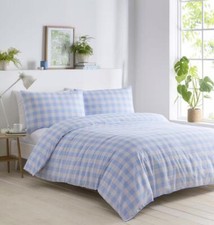 Gingham duvet cover sets new check bedding sunshine yellow baby pink light blue