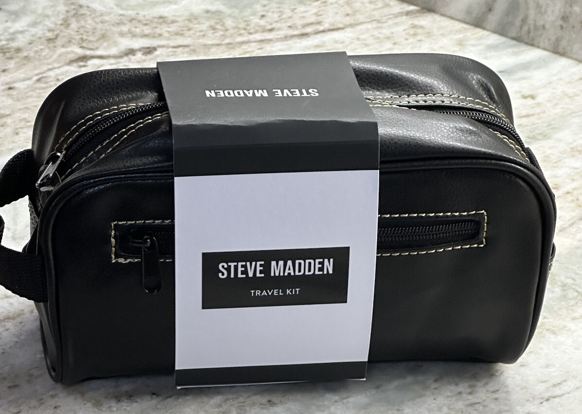STEVE MADDEN Men's Basic Unisex Toiletry Bag Kit. One Clear Travel Size ...