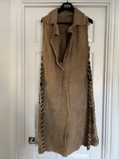 Rare Yves Salomon Reversible Longline Waistcoat, In Camel And Navy Rrp£6500