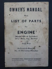 VTG McCormick No 51 Harvester - Thresher Operators Manual