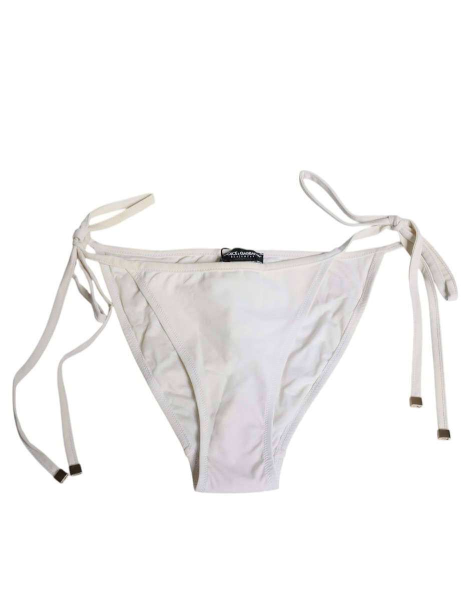 Dolce & Gabbana White Nylon Bottom Beachwear Swimwear