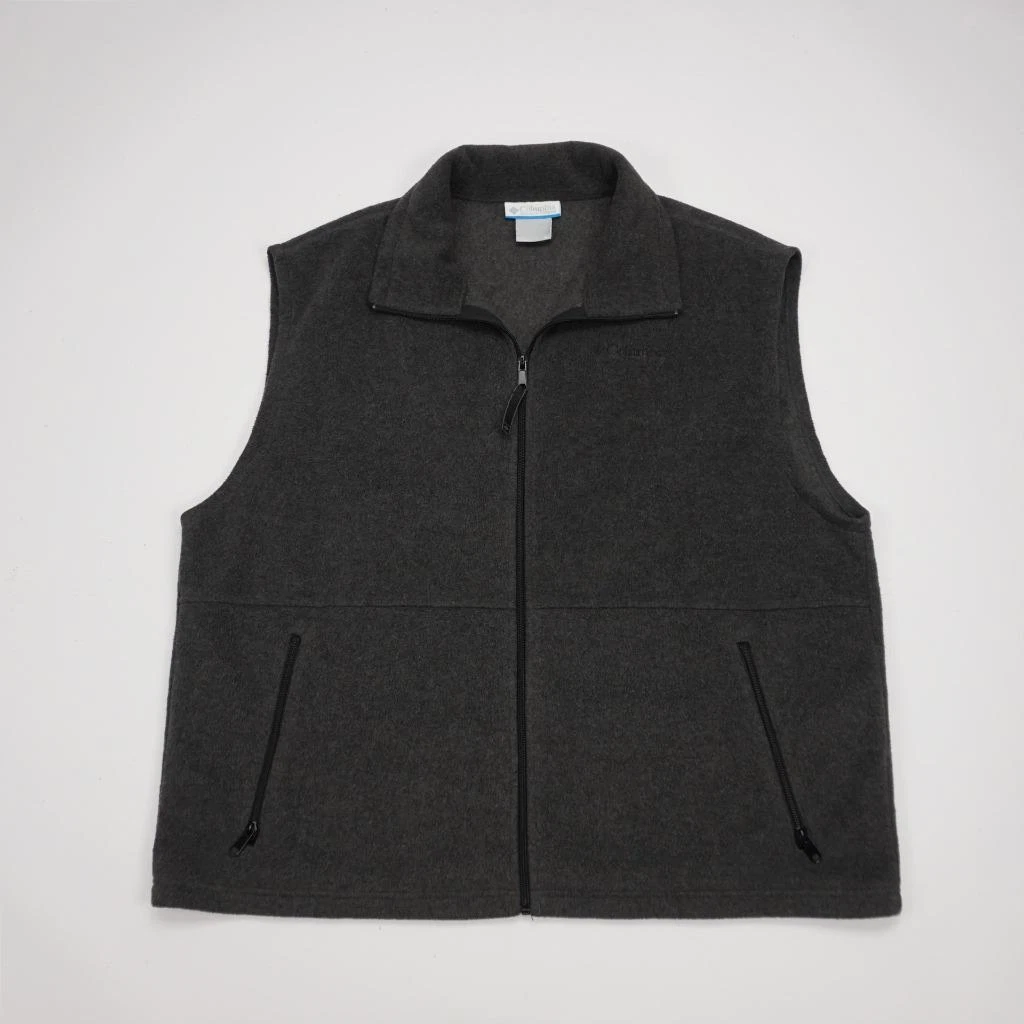 COLUMBIA Fleece Full Zip Vest Grey Mens XLARGE