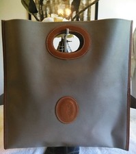 Borsa pochette Trussardi XL grigia e marrone pelle ciottolata condizioni Xlnt!!