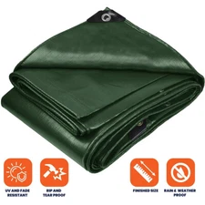 Heavy Duty Poly Tarp Tarpaulin Boat Tent Waterproof Camping Canopy Shade Cover