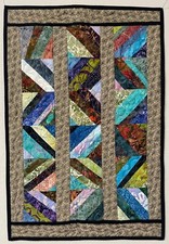 quilted table topper, hand made, batics